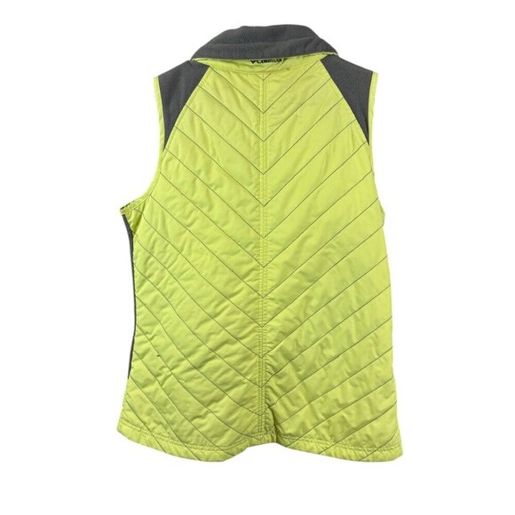 Columbia Women's Gray & Lime Green Quilted Puffer Full Zip Collared Vest Jacket - Picture 2 of 6